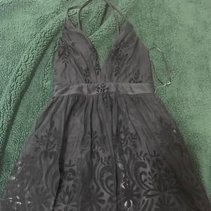 Black backless dress